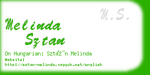 melinda sztan business card